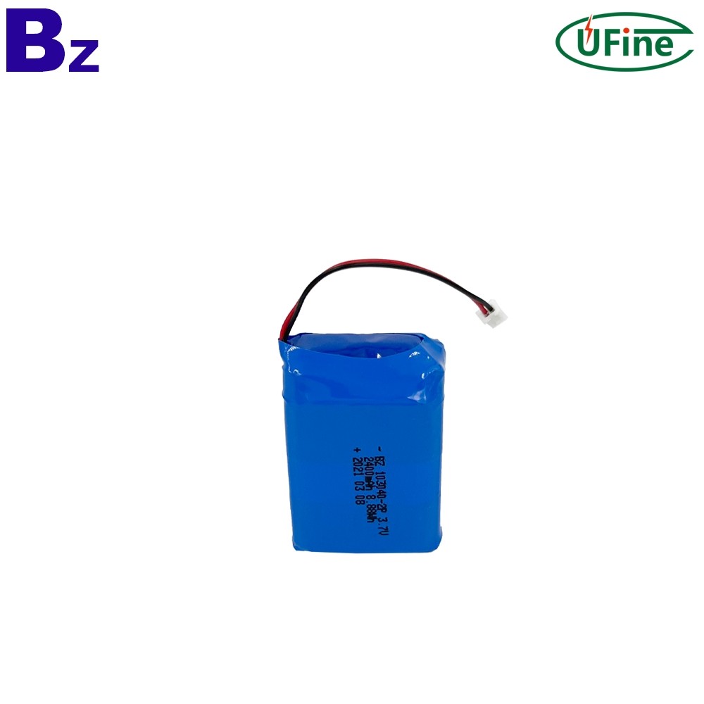 103040-2P 3.7V 2400mAh Li-ion Rechargeable Battery Pack