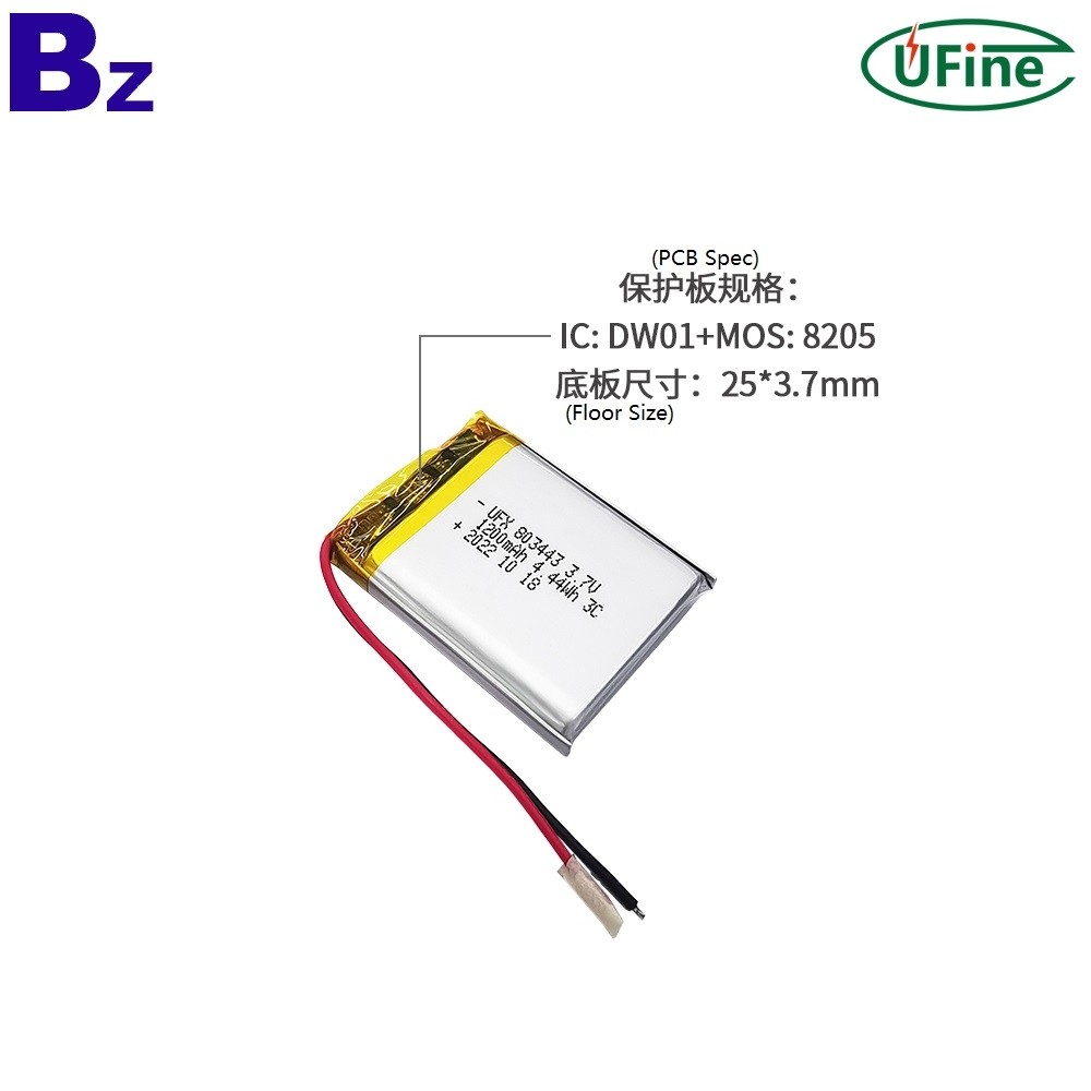 803443 3.7V 1200mAh 3C Discharge Li-polymer Battery