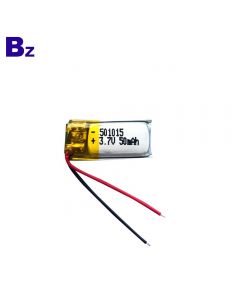 China Best Lithium Cells Manufacturer Customized Lipo Battery for Bluetooth Headset / Smart Watch BZ 501015 50mAh 3.7V Li-Polymer Battery