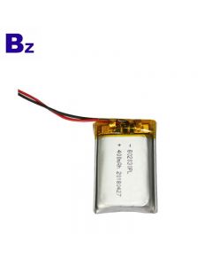 Long Life Rechargeable Battery For LED Bike Light BZ 802030 400mAh 3.7V Li-Polymer Battery With KC Certification
