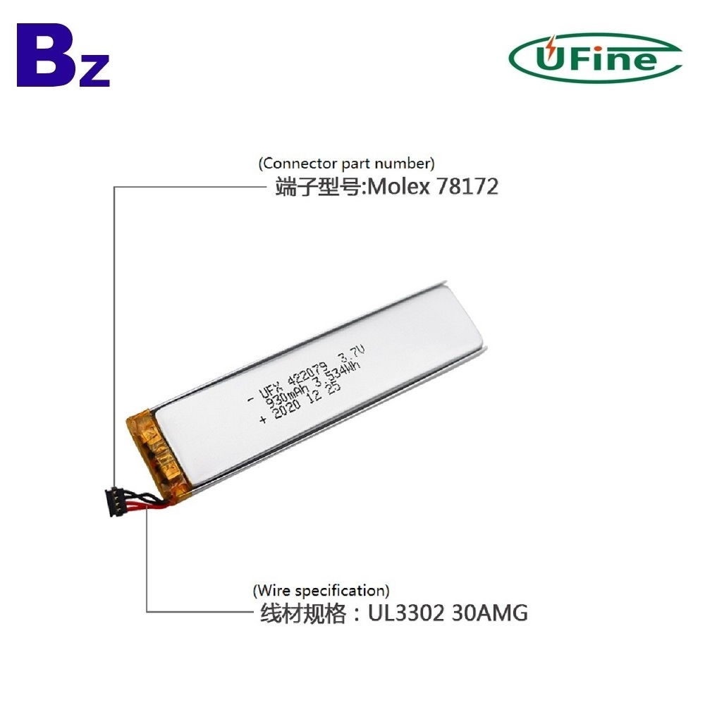 422079 930mAh 3.7V Li-Polymer Battery