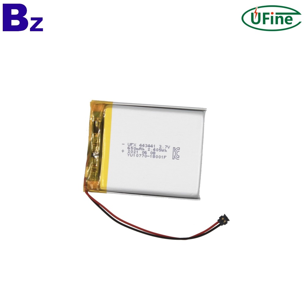 443441 650mAh 3.7V Li-Polymer Battery With KC Certification