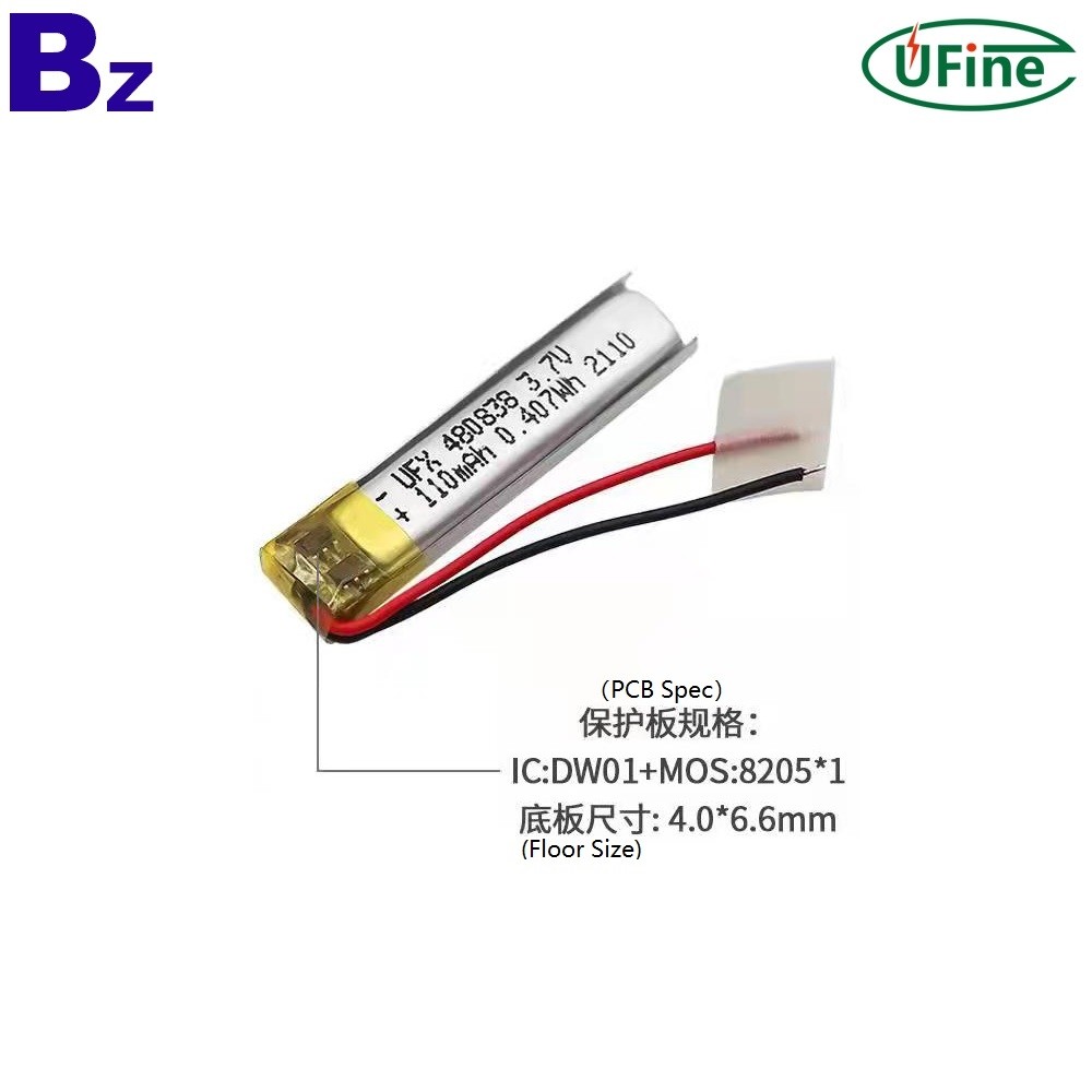 110mAh Lithium Polymer Battery for Electric Toothbrush