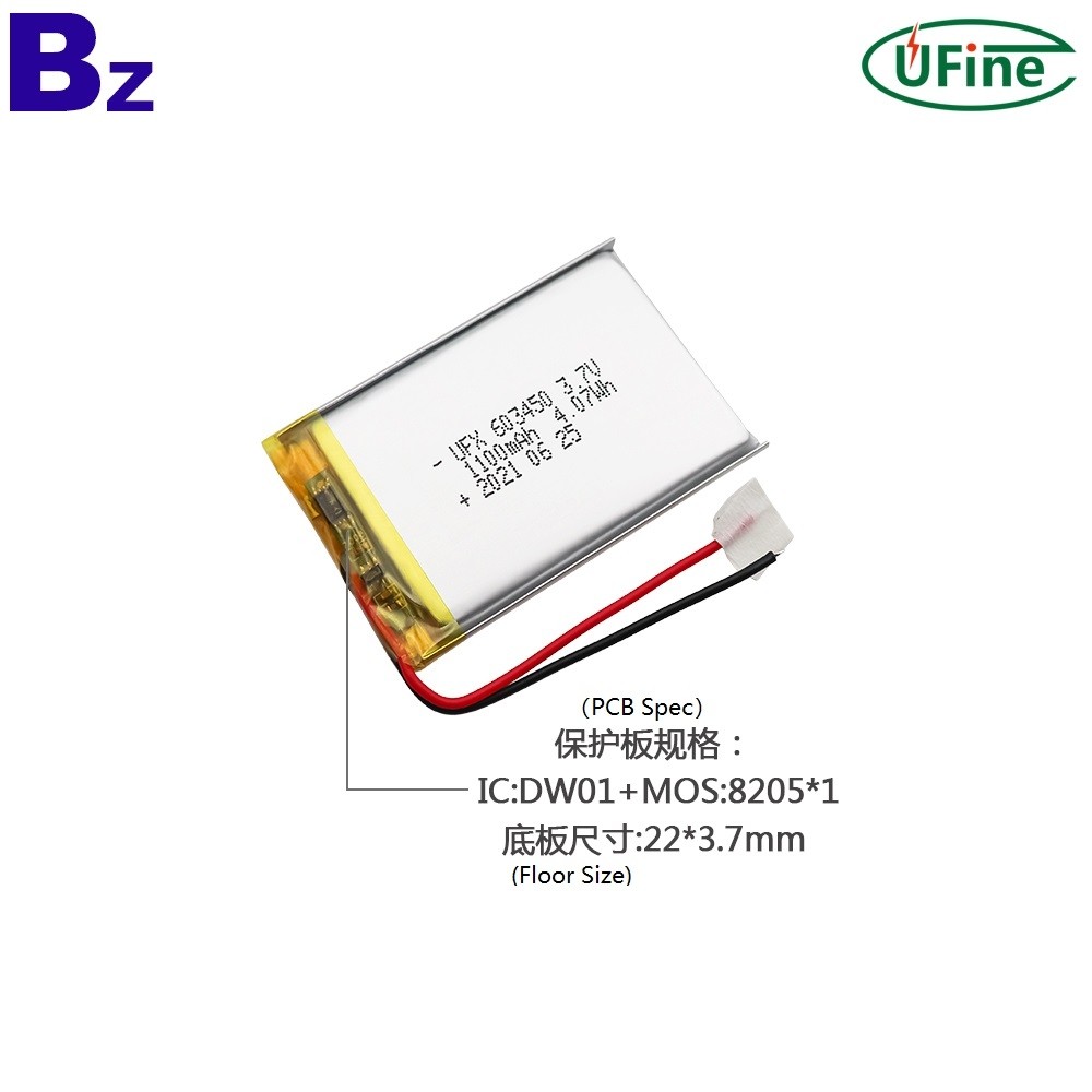 603450 1100mAh 3.7V Rechargeable LiPo Battery
