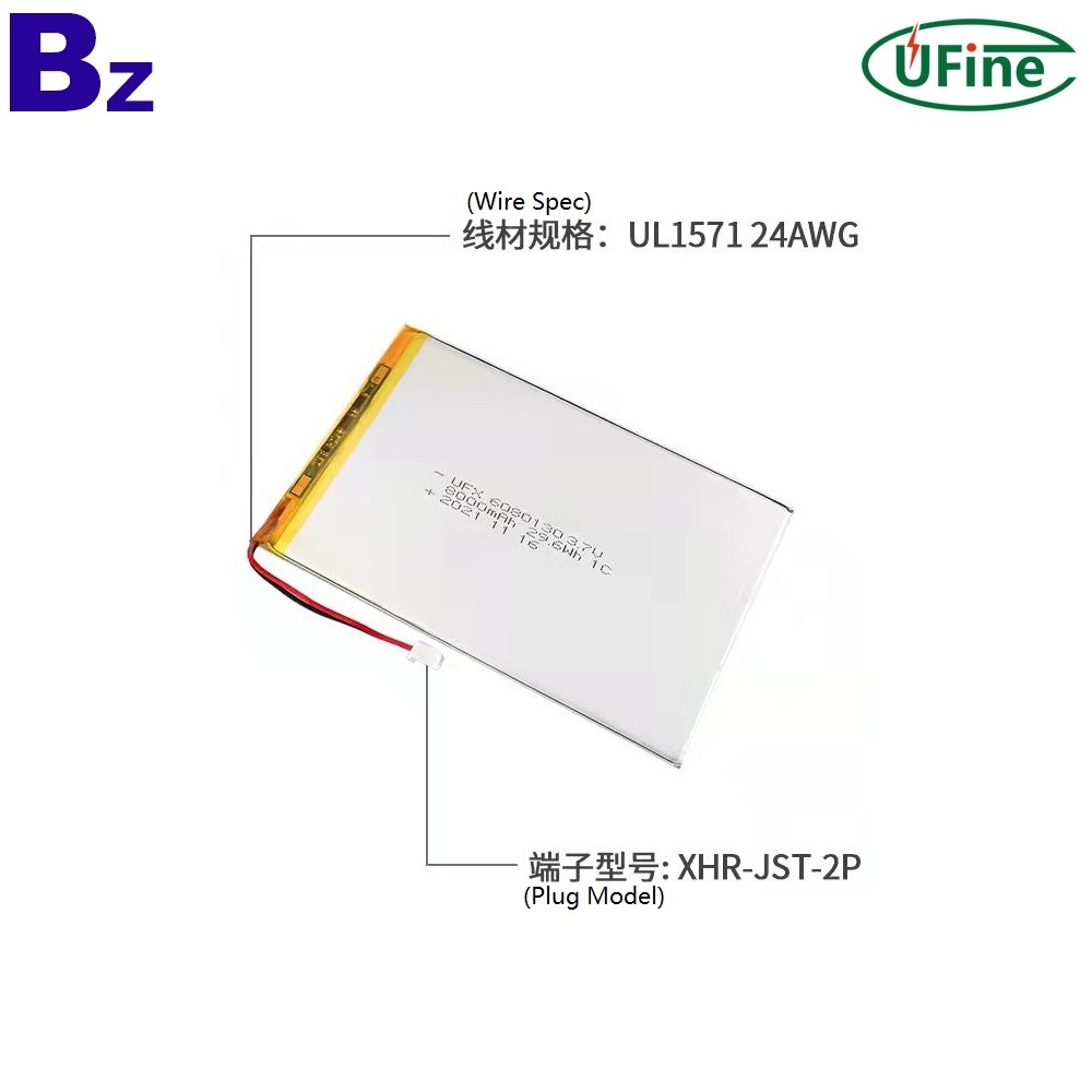 6080130 3.7V 8000mAh Rechargeable Battery with KC CB UL Certification