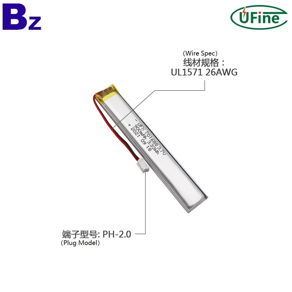 701688 3.7V 900mAh Li-po Battery