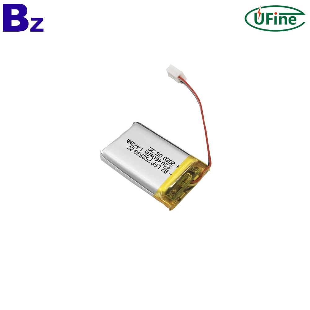 752538-2C 3.2V 460mAh LiFePO4 Battery