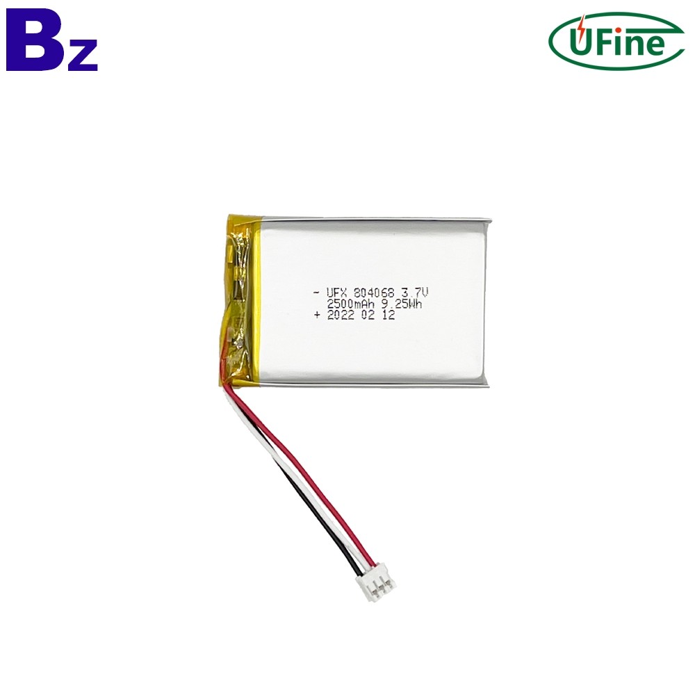 804068 3.7V 2500mAh Li-po Battery with with KC UL1642 Certification