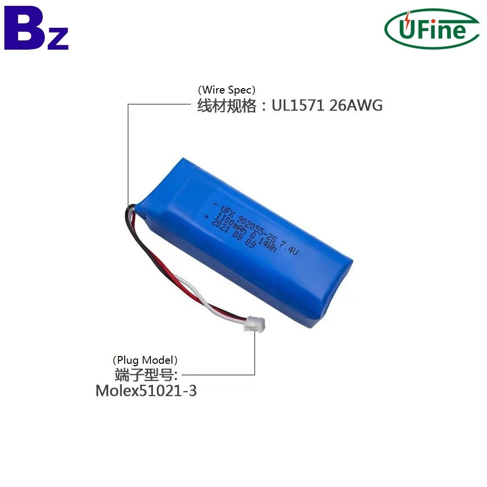 902055-2S 1100mAh 7.4V Li-po Battery