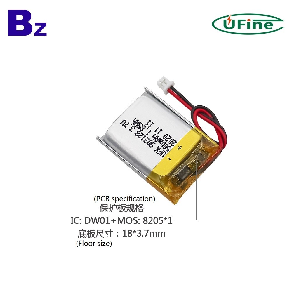 902128 500mAh 3.7V Lithium Polymer Battery