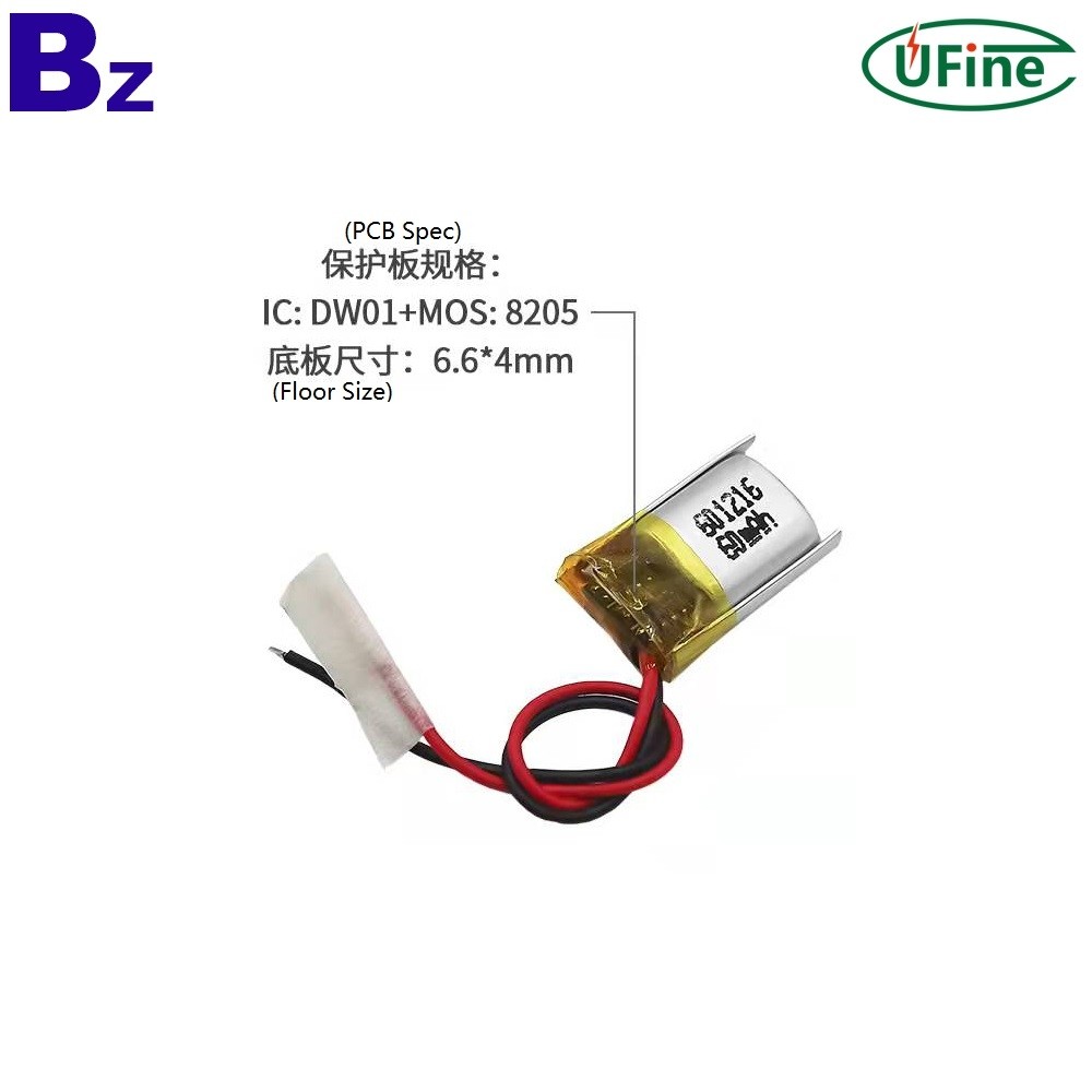 601216 3.7V 60mAh Mini Li-polymer Battery