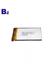 Chinese Best Lithium Cells Manufacturer Customize Li-polymer Battery for Blood Pressure Monitor UFX 303055 500mAh 3.7V Lipo Battery with KC Certificate