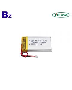 2020 China Factory Direct Mini Speaker MP3 Lipo Battery UFX 602440 550mAh 3.7V Li-polymer Battery