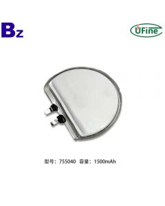 Custom Made High Capacity Special-shaped Round Toys Lipo Battery BZ 755040 1500mAh 3.7V Rechargeable Lithium Polymer Battery