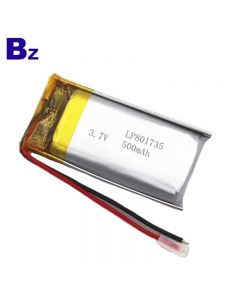High Safety Lithium Battery for Bluetooth Sound Speaker BZ 801735 500mAh 3.7V Lipo Battery with KC Certification