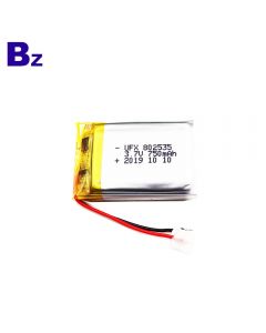 Factory New Design Hearing Aid Lipo Battery UFX 802535 3.7V 750mAh Lithium Polymer Battery