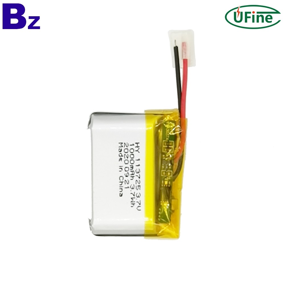 113725 1000mAh 3.7V Lithium Polymer Battery 113725 1000mAh 3.7V Lithium Polymer Battery