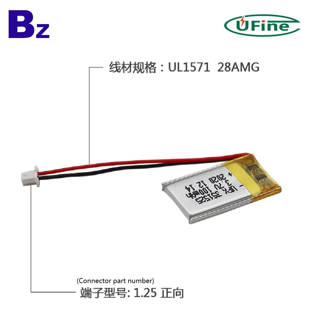 Chinese battery Manufacturer Supplies 100mAh Lipo Battery