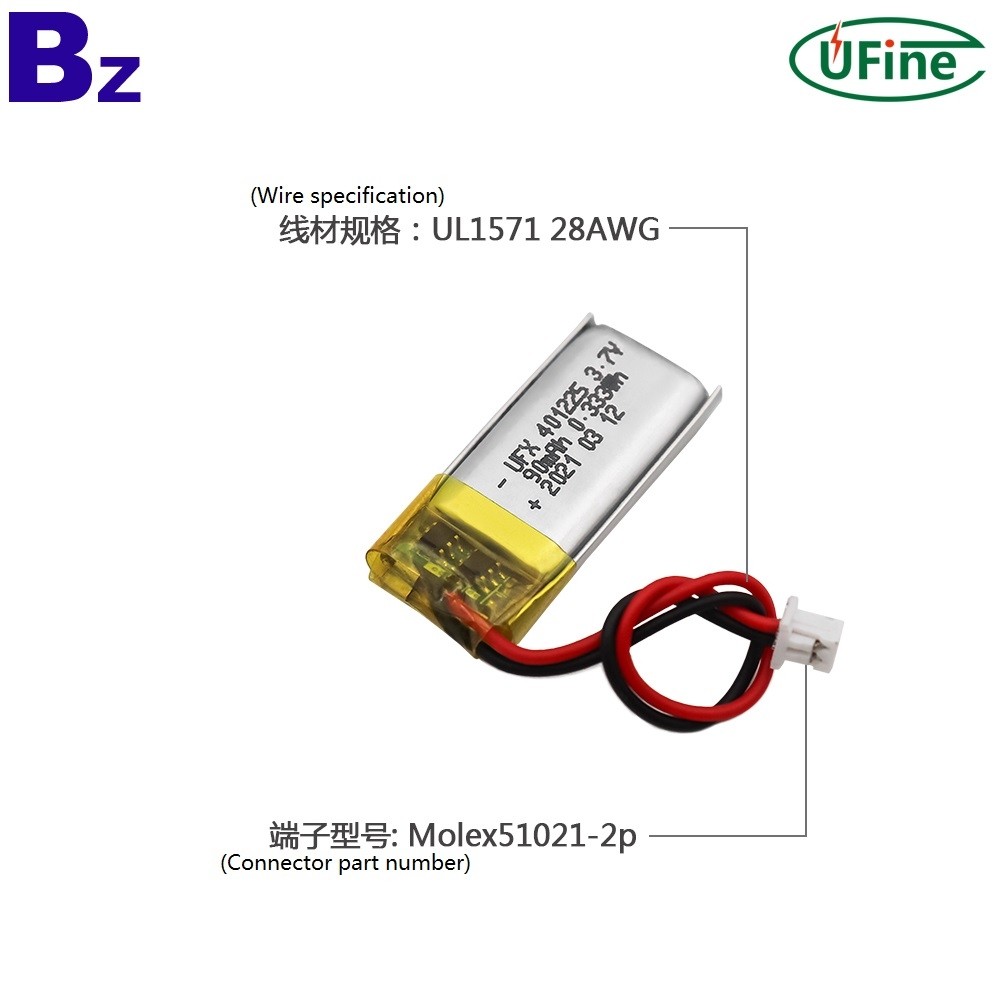 China Lithium Cells Manufacturer Supply 90mAh Li-Polymer Battery