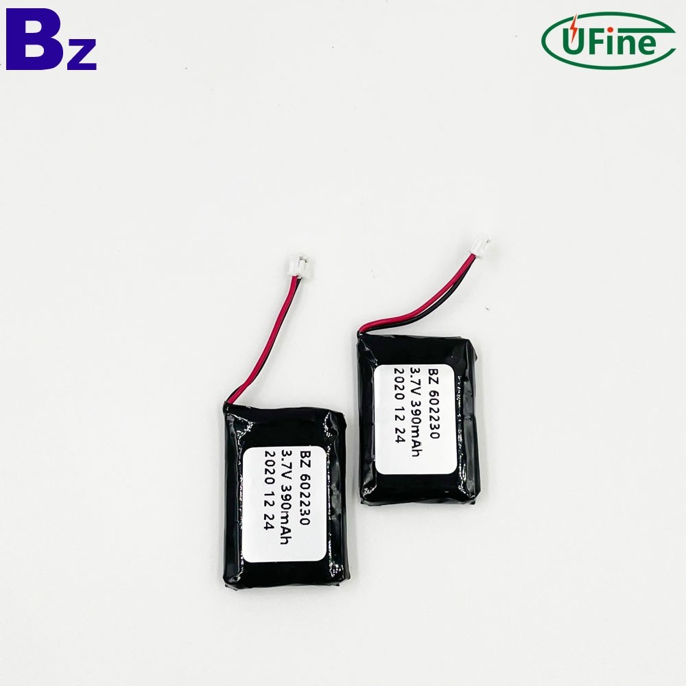 602230 3.7V 390mAh Lithium Polymer Battery 602230 3.7V 390mAh Lithium Polymer Battery