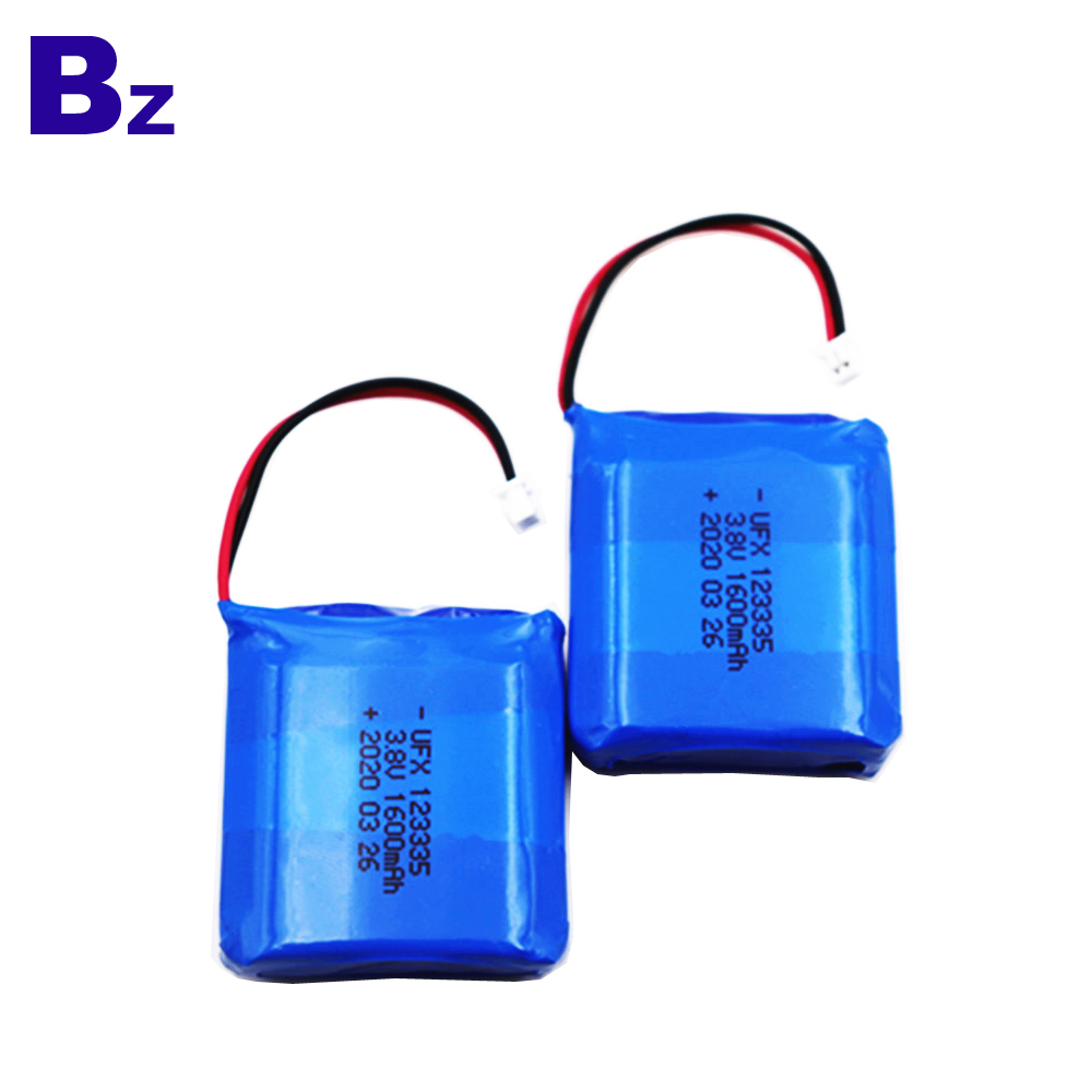123335 1600mAh 3.8V Lithium Polymer Battery 123335 1600mAh 3.8V Lithium Polymer Battery