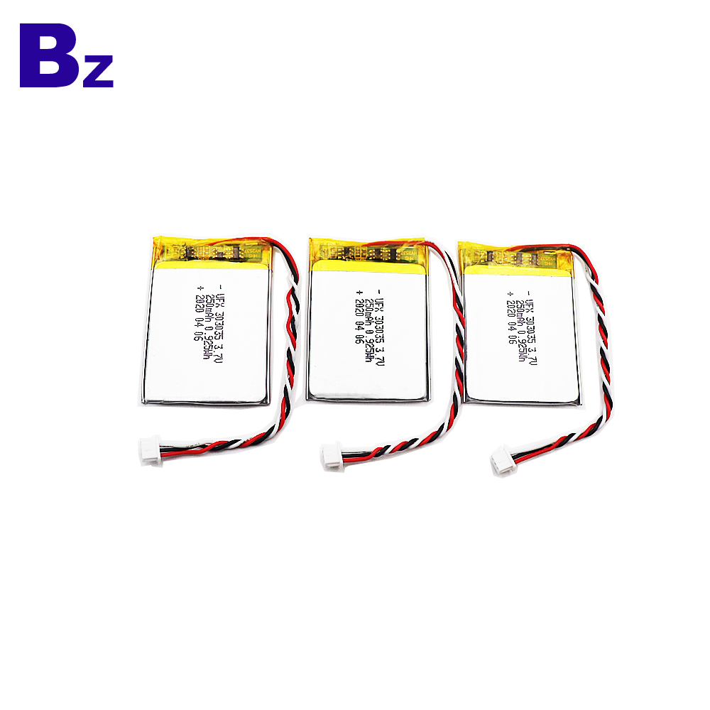 303035 250mAh 3.7V Rechargeable Lipo Battery 303035 250mAh 3.7V Rechargeable Lipo Battery