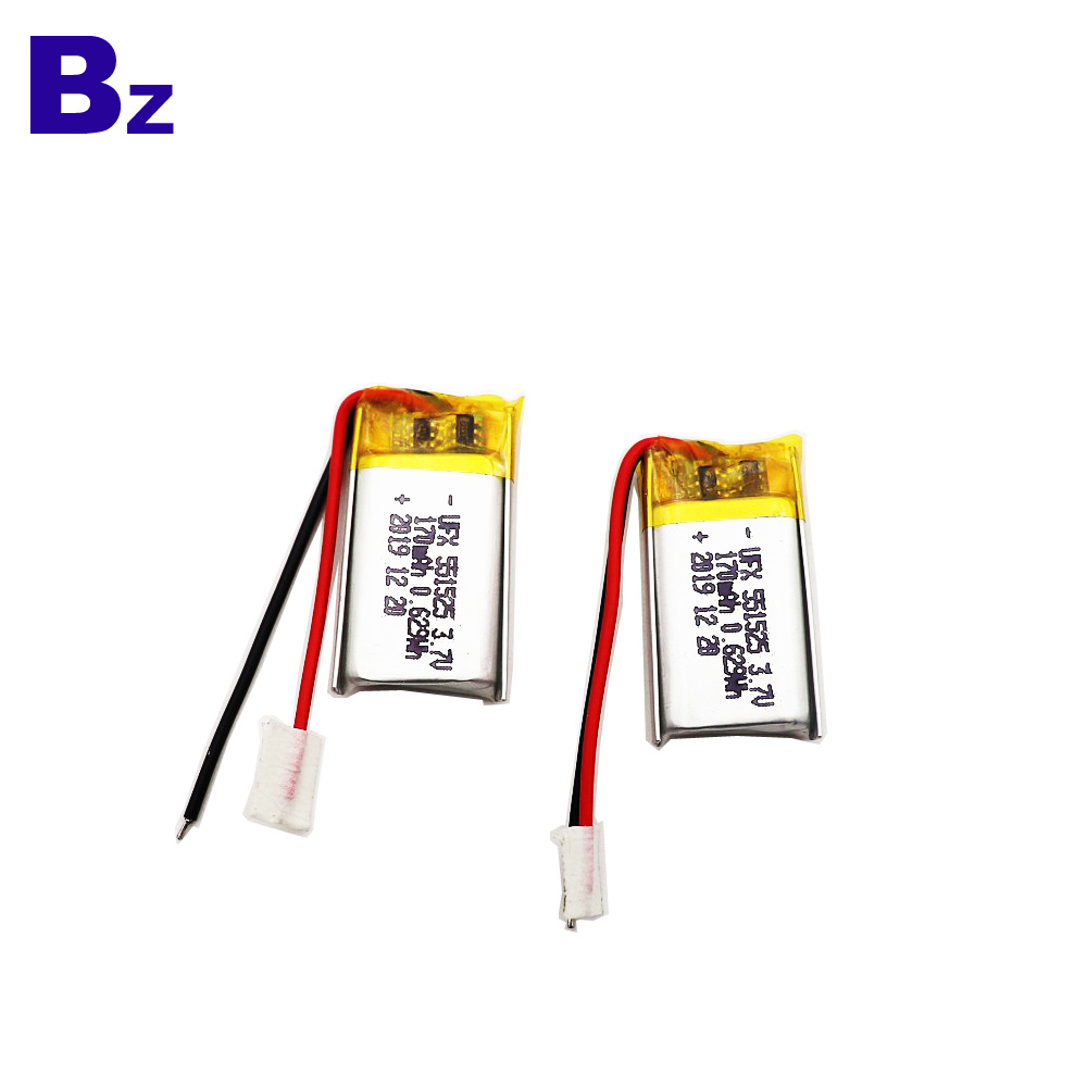 551525 170mAh 3.7V Li-Polymer Battery 551525 170mAh 3.7V Li-Polymer Battery