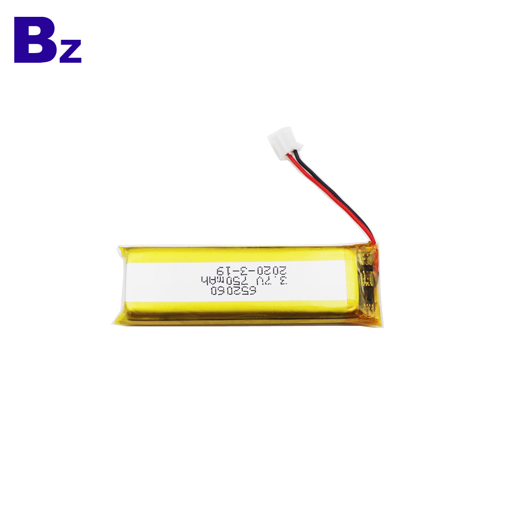 652060 750mAh 3.7V Li-Polymer Battery 652060 750mAh 3.7V Li-Polymer Battery