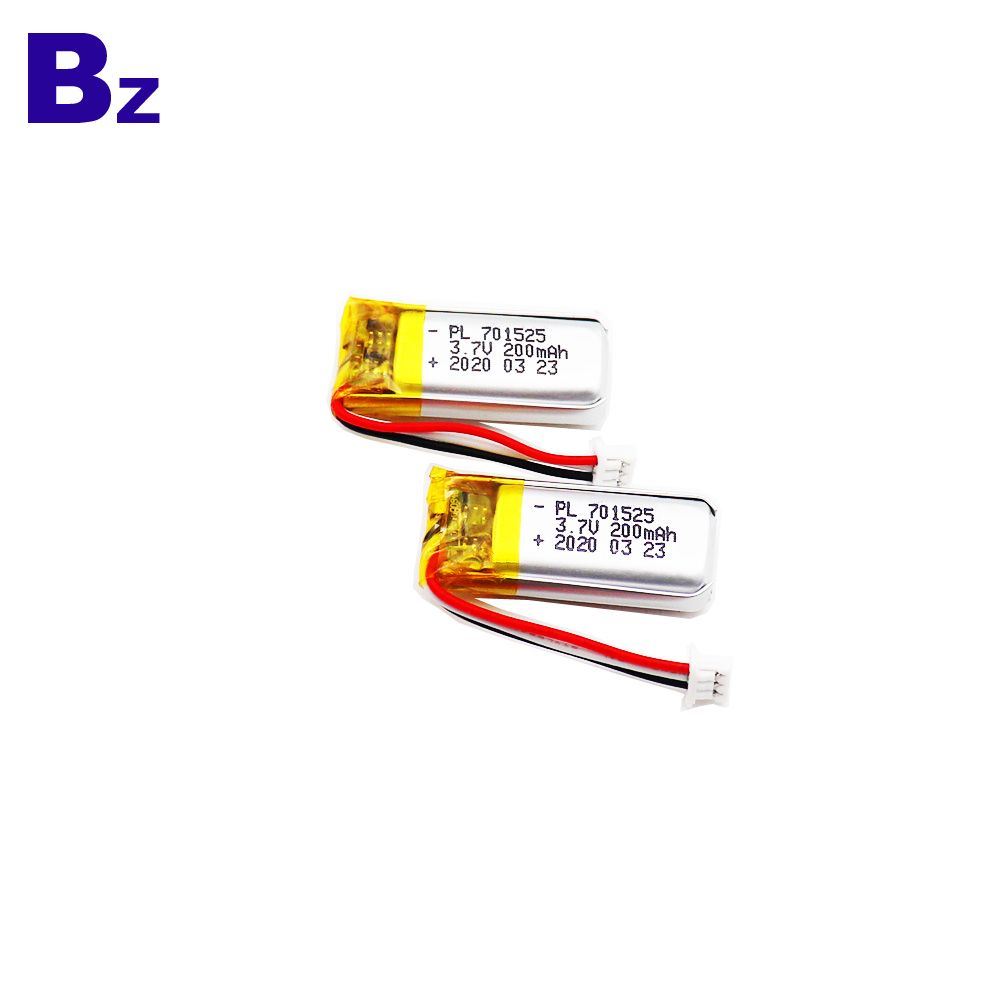 701525 200mAh 3.7V Lithium Polymer Battery 701525 200mAh 3.7V Lithium Polymer Battery