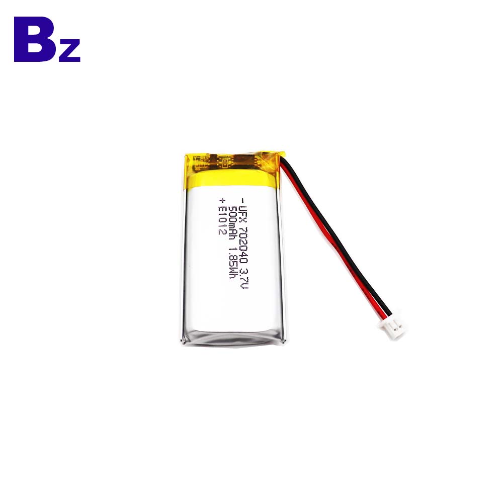 702040 3.7V 500mAh Lithium Polymer Battery 702040 3.7V 500mAh Lithium Polymer Battery